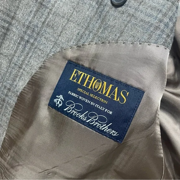 Brooks Brothers Regent E.Thomas Wool Cashmere Blend Brown Plaid Men’s Size 44L